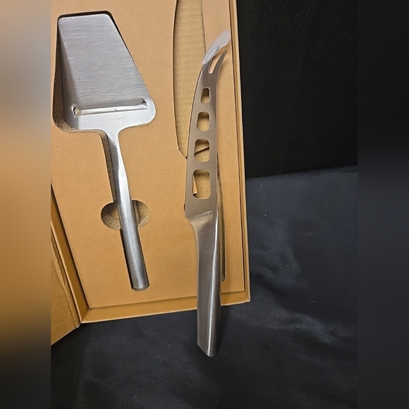 2pc Silver Cheese Knife & Slicer Peeler Set Made With Stainless Steel - Picture 7 of 16